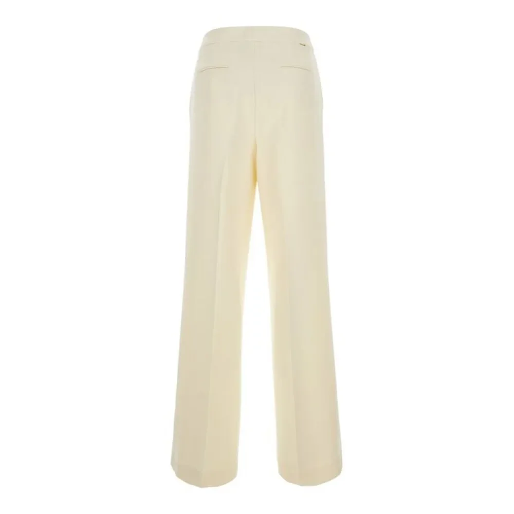 Twinset Women Madreperl Pants With Pockets And Side Closure White Woman